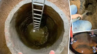 При ремонте кухни в 300-летнем доме обнаружен 5-метровый кирпичный колодец