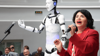 Надежда Бабкина спела дуэтом с роботом на форуме в Санкт-Петербурге (видео)