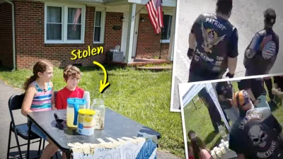 120 байкеров поддержали двух детей, у которых вор украл все заработанные ими деньги