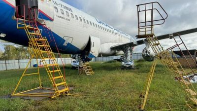 Севший в поле под Новосибирском самолёт разбирают на запчасти