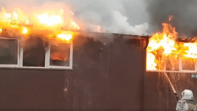 Горит вещевой рынок в подмосковном Ногинске