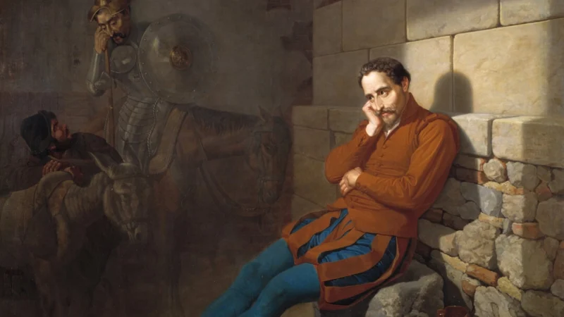 Фрагмент картины Мариано де ла Рока-и-Дельгадо «Мигель де Сервантес, представляющий Дон Кихота», 1858 год. Холст, масло. Музей Прадо, Мадрид. (Public Domain) | Epoch Times Россия