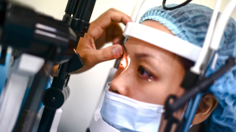 Медицинский работник проверяет глаза пациента. Фото из архива. (Mohd Rasfan/AFP via Getty Images) | Epoch Times Россия