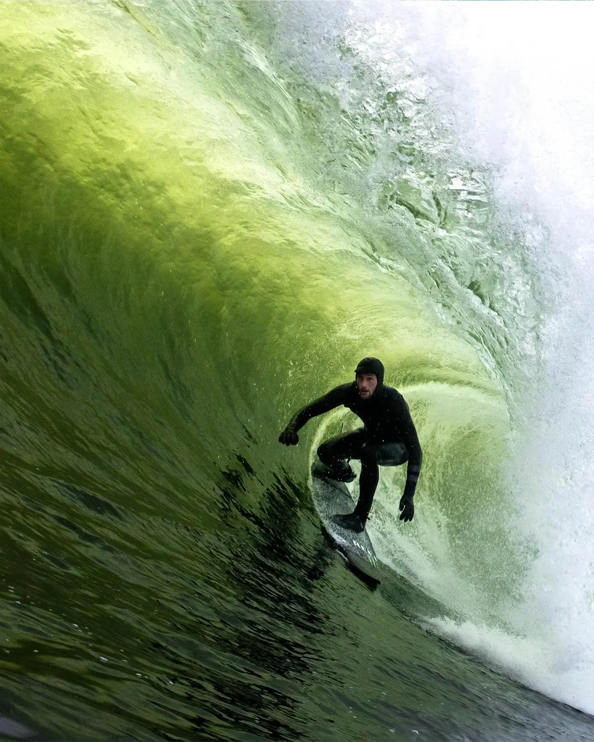 Сёрфер из Британской Колумбии оседлал огромную волну, которая появляется раз в 5 лет