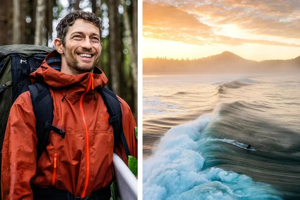 Сёрфер из Британской Колумбии оседлал огромную волну, которая появляется раз в 5 лет