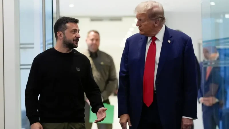 Дональд Трамп и Владимир Зеленский в Нью-Йорке, 27 сентября 2024 г. (Julia Demaree Nikhinson/AP) | Epoch Times Россия