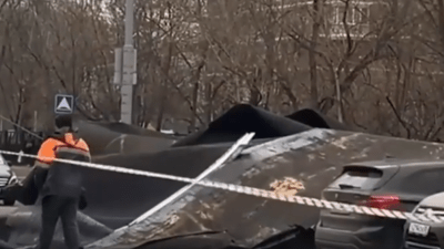 Шторм в Москве: поваленные на машины деревья и летающая кровля (видео)