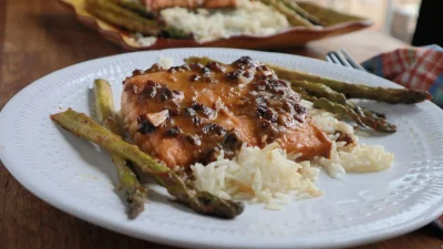 Запечённый лосось в маринаде с горчицей и мисо — изысканно и просто