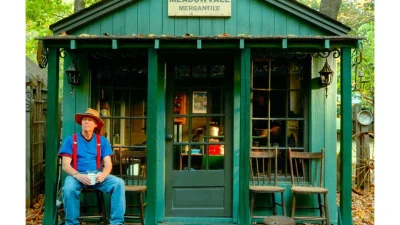 Мать и сын воссоздают старую деревню у себя на заднем дворе