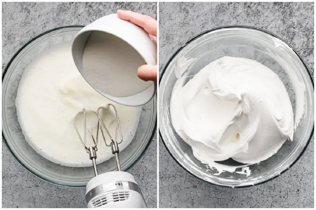 Рулет-безе с взбитыми сливками и ягодами