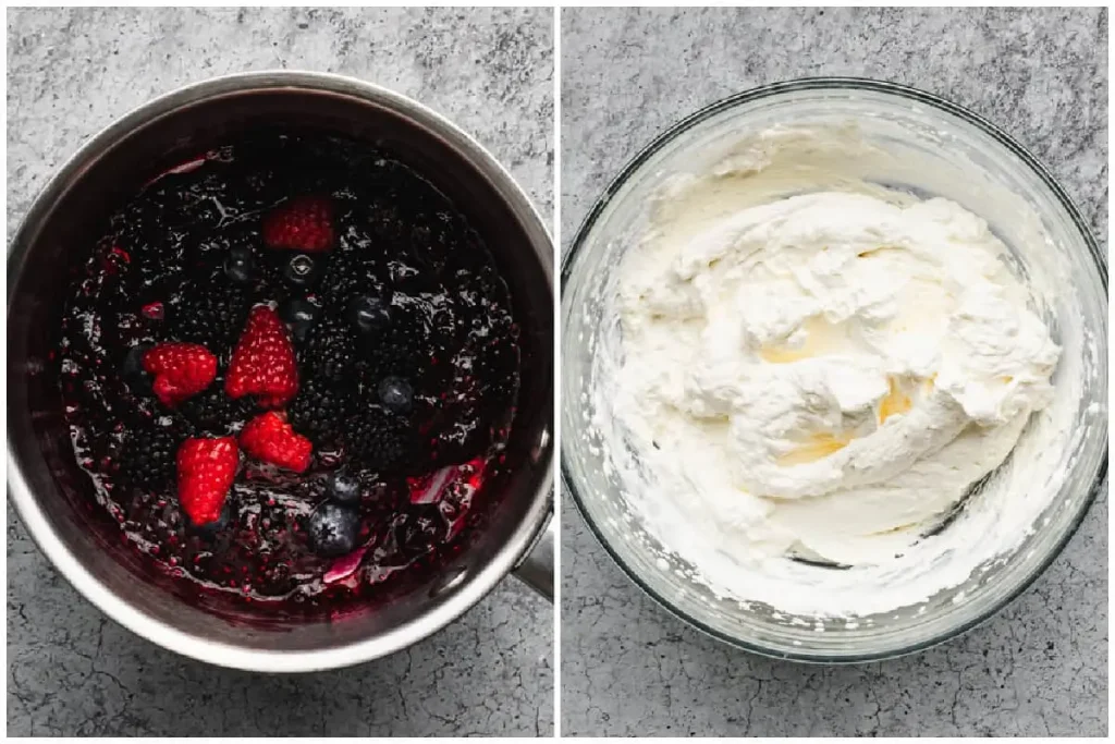 Рулет-безе с взбитыми сливками и ягодами