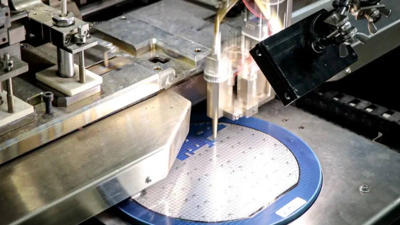 Полупроводниковая пластина в процессе обработки на заводе в Биньчжоу, провинция Шаньдун, Восточный Китай, 15 января 2025 г. (AFP via Getty Images) | Epoch Times Россия