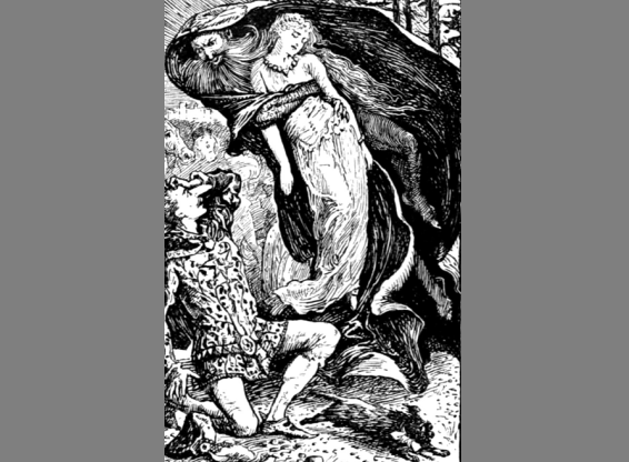 Колдун уносит принцессу на глазах у принца Гиацинта. Иллюстрация Генри Джастиса Форда к книге Эндрю Лэнга 1889 года «Голубая книга фей». | Epoch Times Россия