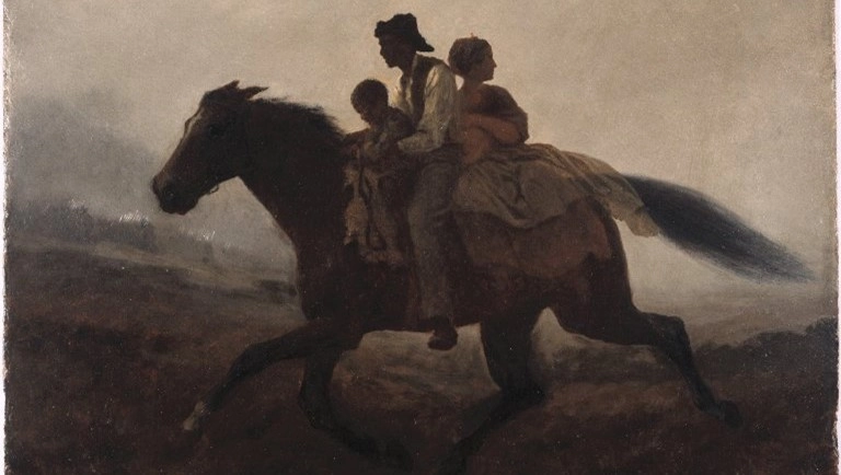  «Скачка к свободе — беглые рабы», около 1862 года, Истмен Джонсон. Бруклинский музей. На этой картине изображена семья афроамериканцев, спасающихся от рабства на юге США во время Гражданской войны в США. (Public Domain) | Epoch Times Россия