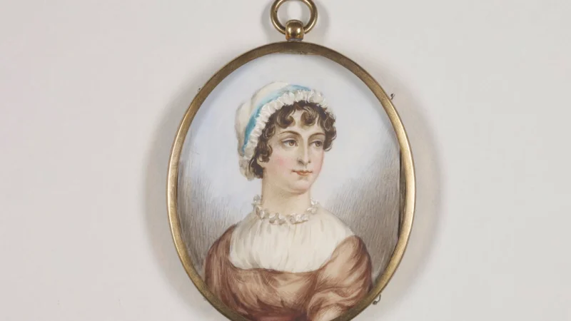 Миниатюрный портрет Джейн Остин, написанный между 1870 и 1900 годами неизвестным британским художником. Акварель на слоновой кости. (Предоставлено Библиотекой и музеем Моргана). | Epoch Times Россия