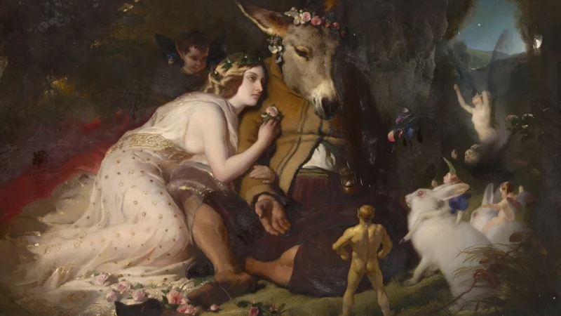 Сцена из картины «Сон в летнюю ночь» с Титанией и Боттомом, 1848–1851, Эдвин Ландсир. Национальная галерея Виктории, Мельбурн, Австралия. (Public Domain) | Epoch Times Россия