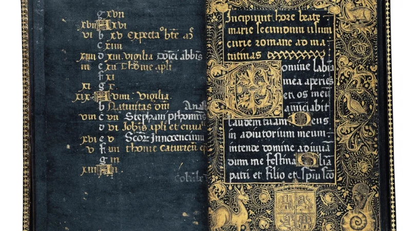 Чёрный часослов, около 1458 года, из Испании. Иллюстрированный манускрипт на пергаменте. Музей и библиотека Испанского общества, Нью-Йорк. (Public Domain) | Epoch Times Россия
