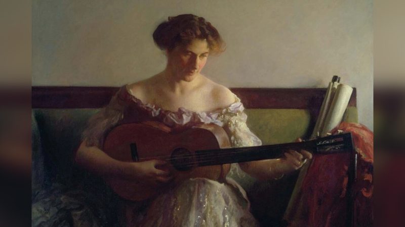 Обучение игре на инструменте положительно сказывается на умственных способностях Фрагмент картины «Гитаристка», 1908, Джозеф Родефер Декамп. Музей изобразительных искусств, Бостон. (Public Domain) | Epoch Times Россия