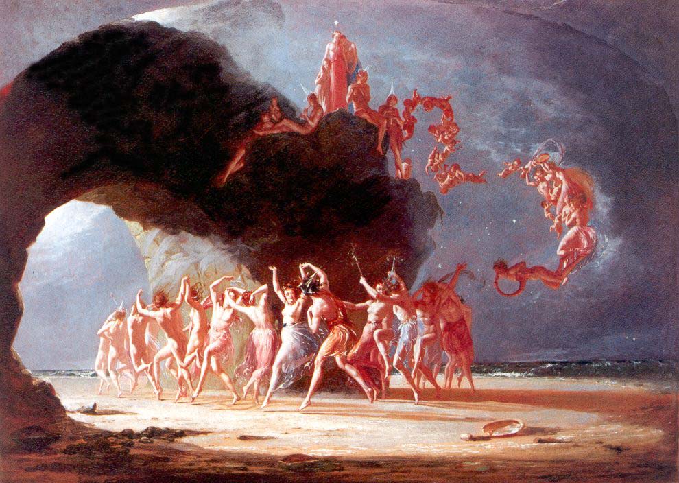 Феи, танцующие в кольцах. Картина Ричарда Дадда, 1842 г.