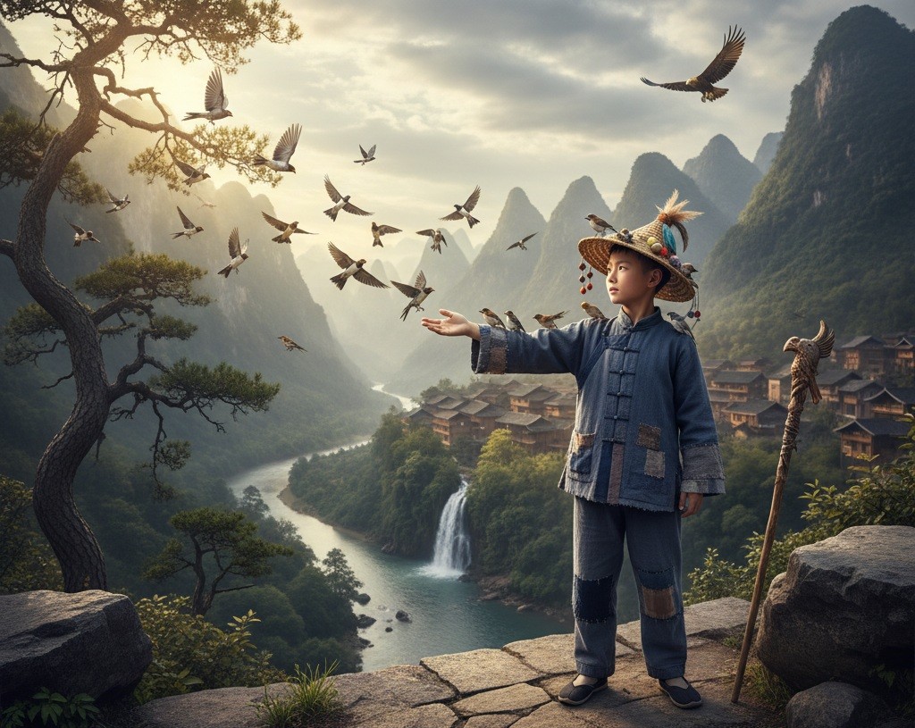 Подтверждение древней легенды: мальчик разговаривает с птицами