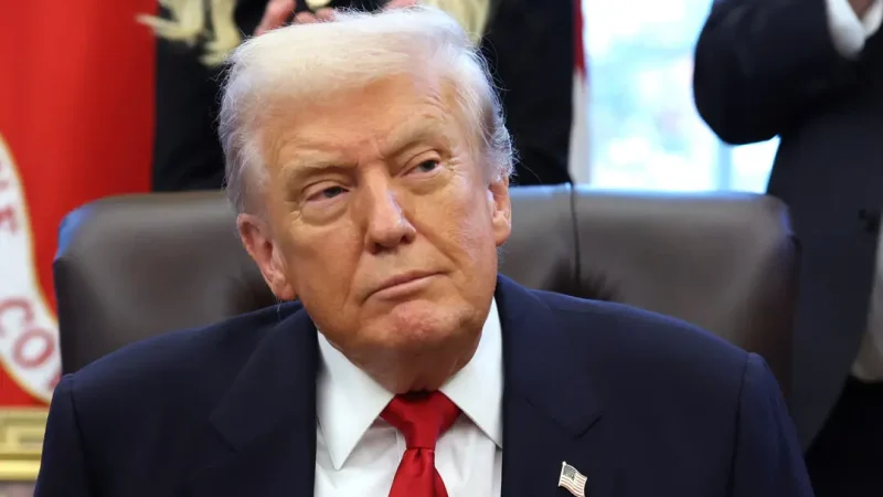 Дональд Трамп наблюдает за церемонией приведения к присяге посла США в Индии Серхио Гора в Овальном кабинете Белого дома 10 ноября 2025 года. (Anna Moneymaker/Getty Images)