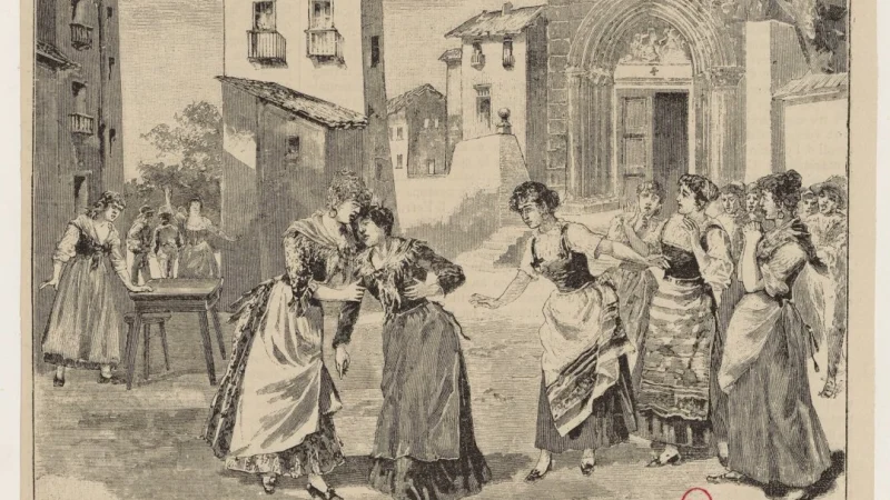 Изображение сцены из оперы Пьетро Масканьи «Сельская честь» на мировой премьере оперы в 1890 году. (Public Domain) | Epoch Times Россия