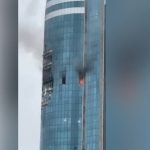 Беспилотник повредил фасад небоскрёба «Грозный-Сити» в Чечне (видео)