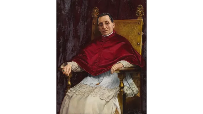 Фрагмент портрета Папы Бенедикта XV, 1916 год, работы Антонио Фабреса. Национальный музей Прадо, Мадрид, Испания.