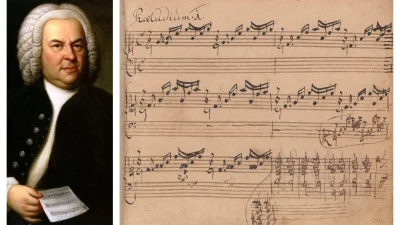 Прелюдия № 1 до мажор Иоганна Себастьяна Баха — любимое произведение начинающих и пианистов среднего уровня. (Справа) Ранняя версия Прелюдии № 1 из сборника «Хорошо темперированный клавир», том 1.