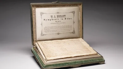 Симфония № 35 ре мажор (K. 385) «Хафнер», 1782 год, автограф-рукопись Вольфганга Амадея Моцарта. Музыкальная коллекция Мэри Флаглер Кэри.