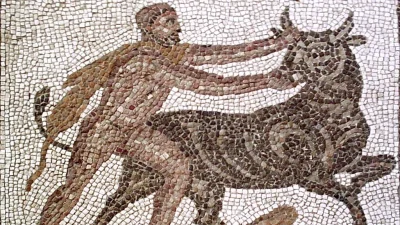 Геракл, поймавший критского быка.