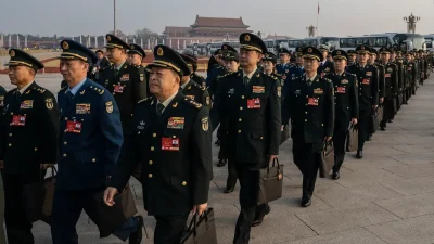 Группа высокопоставленных офицеров НОАК в парадной форме в Пекине