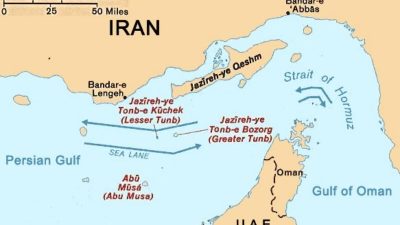 Схематичная карта Ормузского пролива