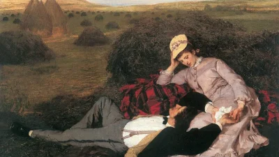 «Влюблённые», (1869-1870), художник Пал Синьеи Мерше.