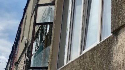 Повреждённое беспилотником здание