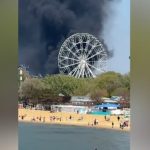 Дым от пожара в парке аттракционов Анапы накрыл город (видео)