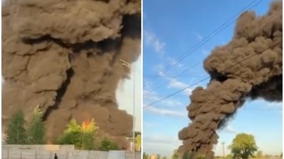 Пожар на складе полимеров в Набережных Челнах