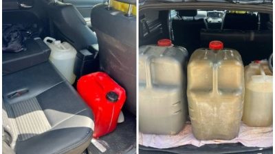 В Иркутске полиция начала борьбу с нелегальной торговлей бензином. (Коллаж ЕТ/t.me/mvd_38) 