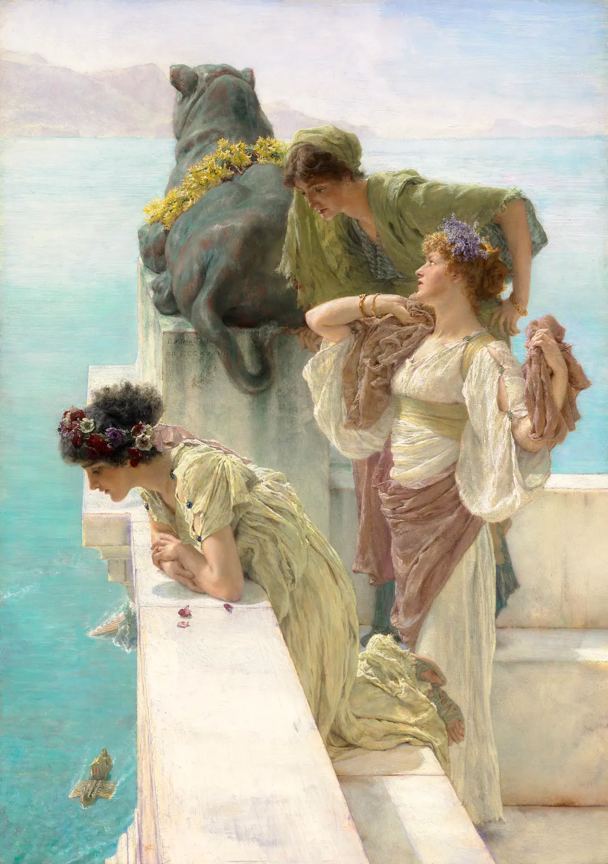 «Взгляд с высоты птичьего полёта», 1895 год, Лоуренс Альма‑Тадема. Масло на холсте; 63,5 × 44,5 см. Частная коллекция.