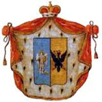 Старинный  Герб князей  Волконских (цветность щита как и у флага Украины!)