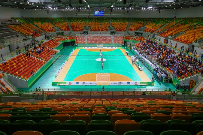 Олимпийская арена для международного турнира по гандболу Рио-де-Жанейро Бразилия